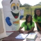 Cherry & some great volunteers from TAMU passing out Sonic coloring sheets & comic books.